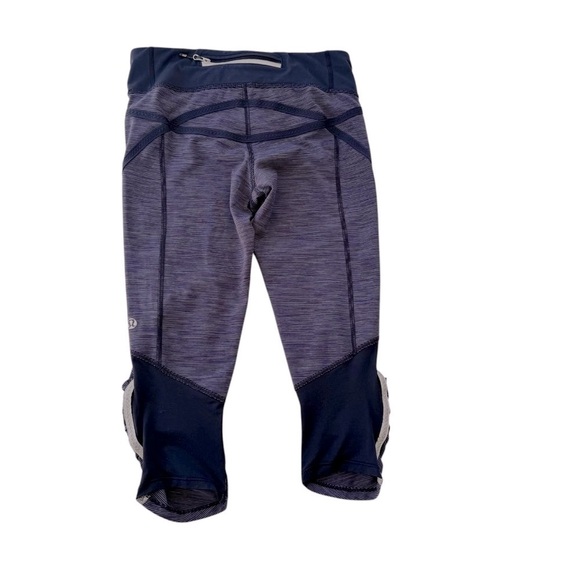 Lululemon Run Pace Crop Legging Tight Wee Are From Space Deep Indigo Size 4 - Picture 6 of 13
